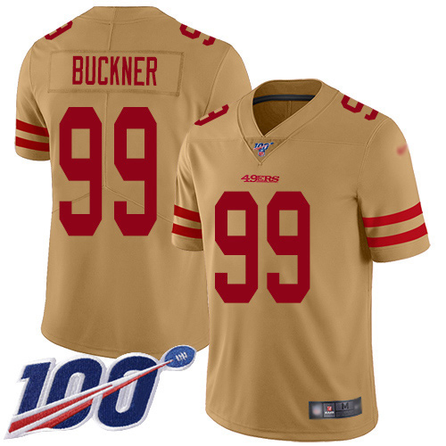 San Francisco 49ers Limited Gold Men DeForest Buckner NFL Jersey #99 100th Season Vapor Untouchable